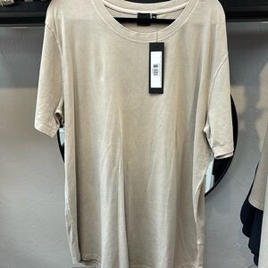 Men’s Mono B Pima cotton breathable, scallop him tee size 3XL in color Cement